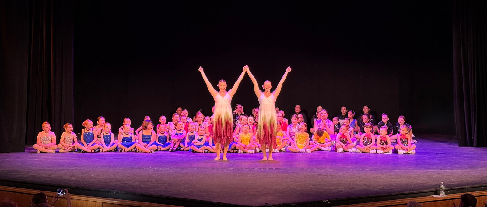 Miranda and Marissa with L.A. Dance students together onstage