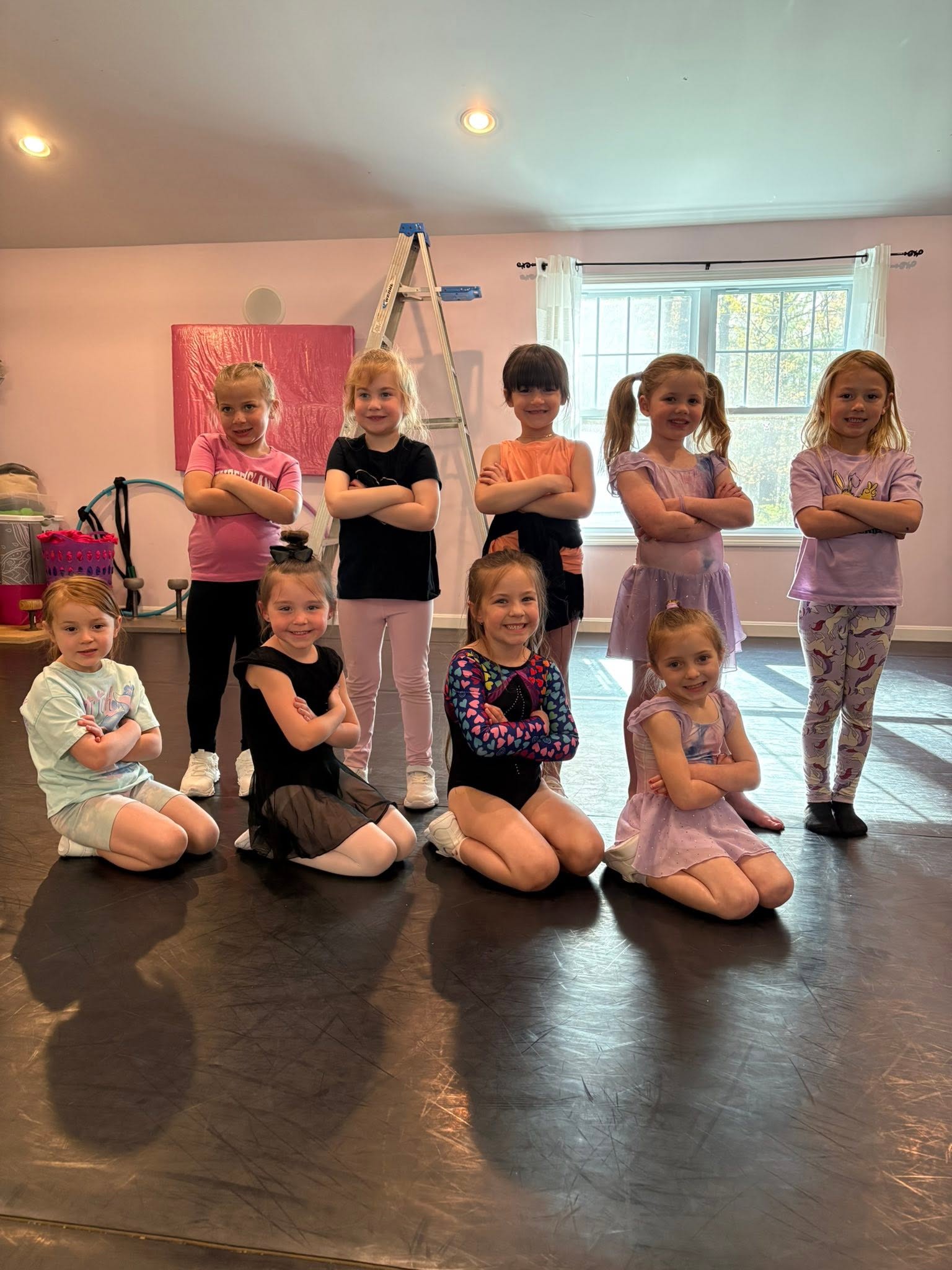 Young L.A. Dance students smiling together in class